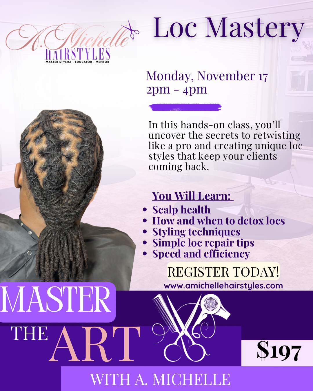 Loc Classes Loc Mastery Class Monday Nov 17th – A.Michelle Hairstyles